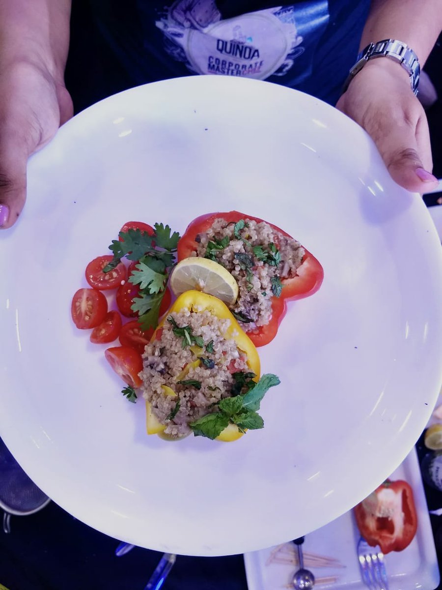 IndiaGateFoods's tweet photo. From green tea infused quinoa to stuffed bell peppers, we saw some innovative dishes at today's cook off! #CorporateMasterchef #IndiaGateFoods #MadeWithQuinoa https://t.co/RlGG0W0a3F