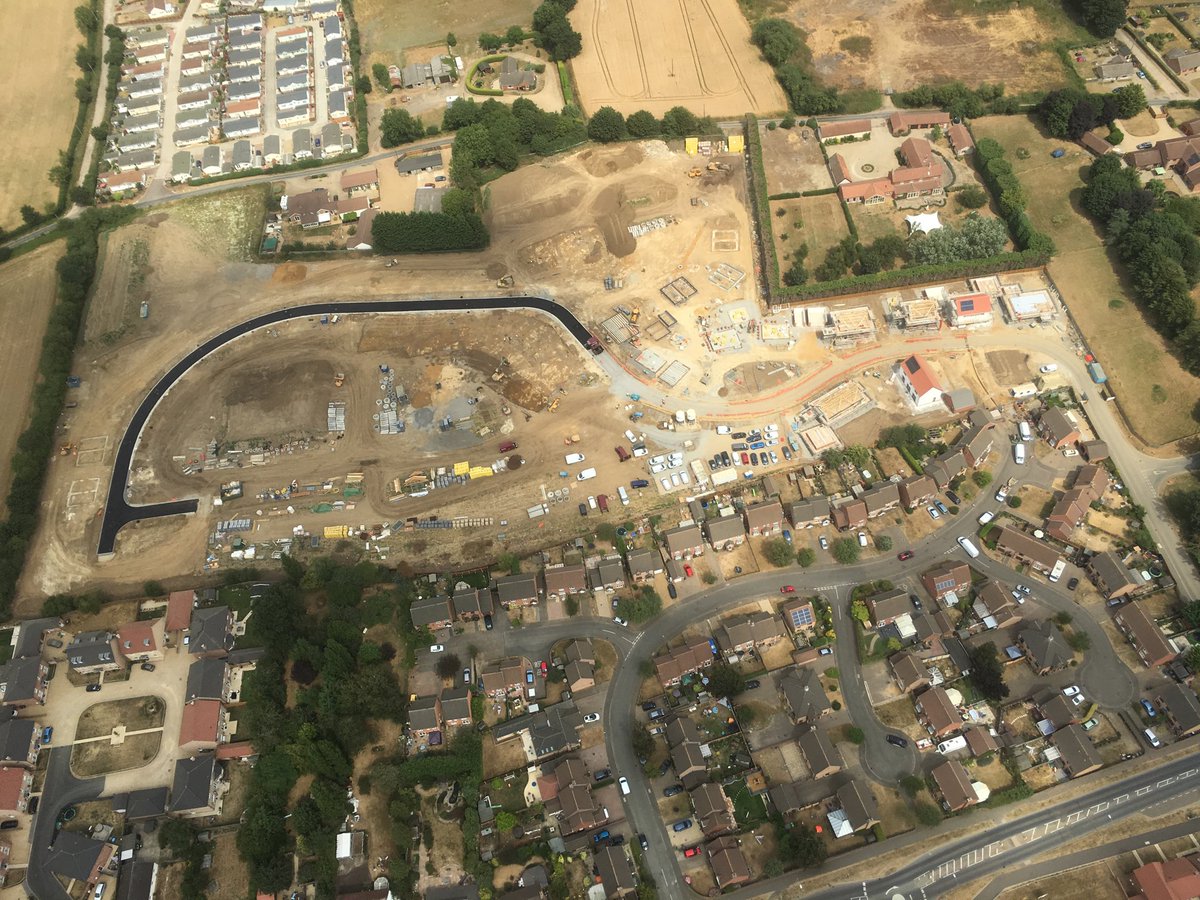 Main spine road going in today at our Watton Green site, this will help the build progress and the dust mitigation.