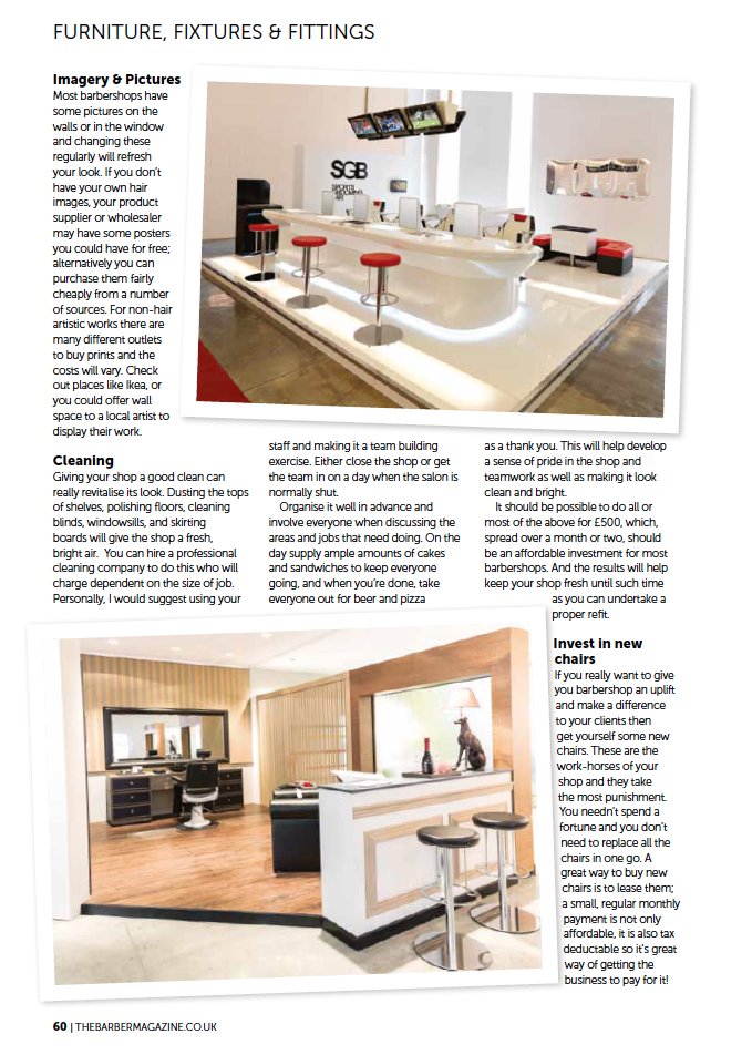 MalettiUK's tweet photo. Some words of wisdom and inspirational pictures of ideas on sprucing up your barbershop from Maletti UK in this months #Barber Magazine. Including the modern Sporting Barbers Chair and the classic Deluge wash unit  #barbershop #barbers #barberchairs https://t.co/kXJEIvstVk