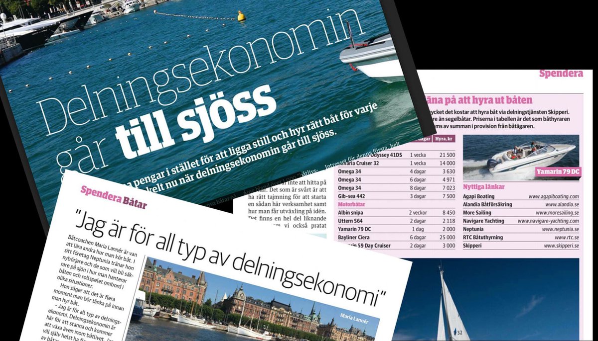 Du har val läst om oss i <a href="/privataaffarer/">Privata Affärer</a> ? 🤓 Intressant artikel om att delningsekonomin går till sjöss. Enligt undersökningen är 35% villiga att dela sin båt. Trenden av ensamt ägande har ändrat och det är därför Skipperi är med i täten!!. 💪🏻🚤⛵️@Share_Eco #båtliv