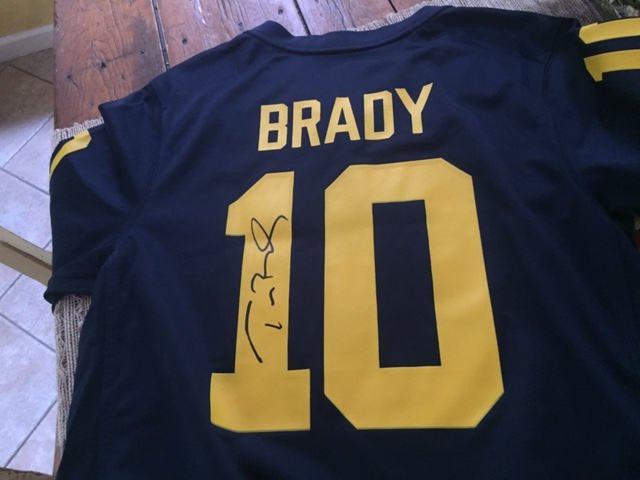 Mansfield Gridiron Golf Tournament;
We have a University of Michigan Brady game shirt
autographed by Tom Brady.
mansfieldfootball.org for details.