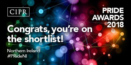 CIPR_Awards's tweet photo. This year’s #PRideNI Outstanding Small PR Consultancy shortlist is @ClearboxPR @MassivePR @RNNComms and @rumourmill_pr #PRideAwards https://t.co/Dcxeb0L6VQ