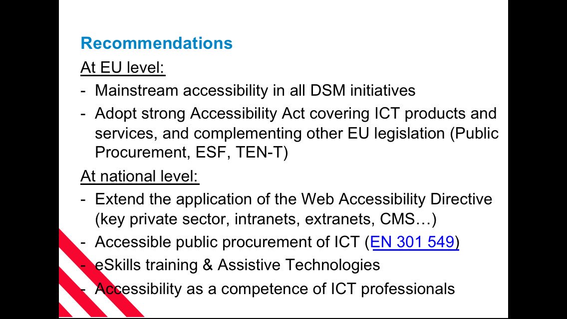 Recommendations to achieve an accessible digital environment