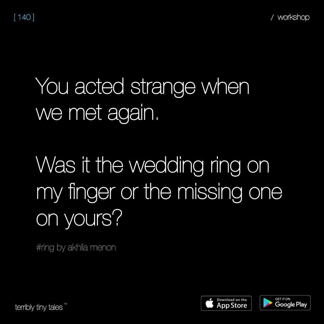 terriblytiny's tweet photo. Akhila Menon writes a #Workshop [ 140 ] on #ring

Say hello to #WorkshopTales – a collection of the most stellar pieces we receive at our workshops held across the country. 

To invite us write to us at events@terriblytinytales.com, we’d love to be there. https://t.co/gqbJkYuFb8