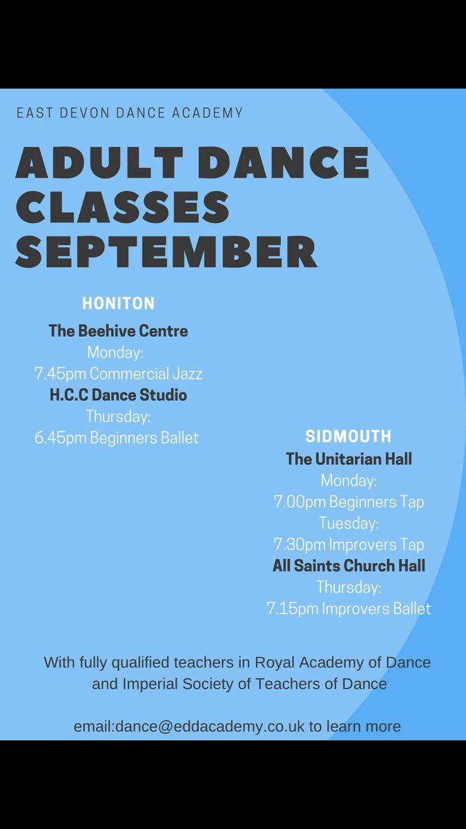 New classes starting this Autumn ..........