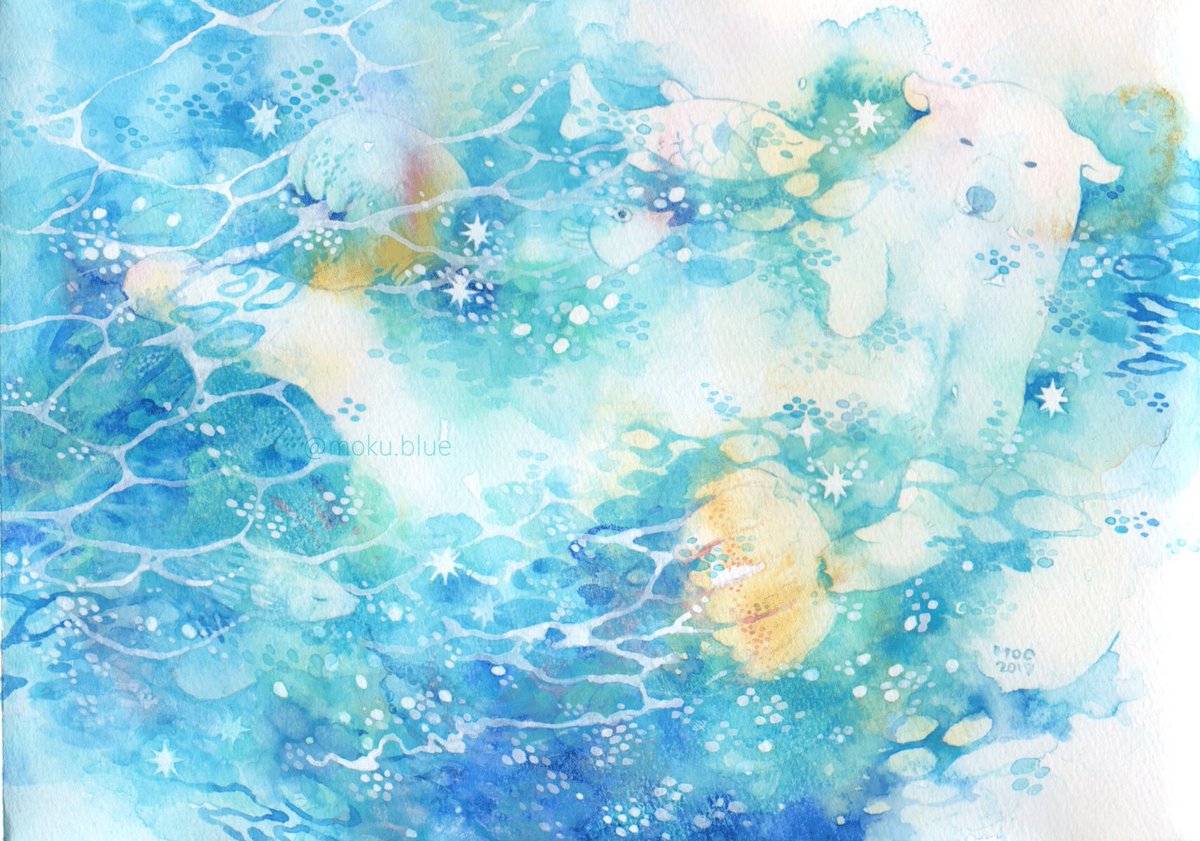 暑いので涼しげな画像貼る 何回か出してるけど 最近フォローして頂いた方も多い モク のイラスト 暑いので涼しげな画像貼る 何回か出してるけど 最近フォローして頂いた方も多い モク のイラスト