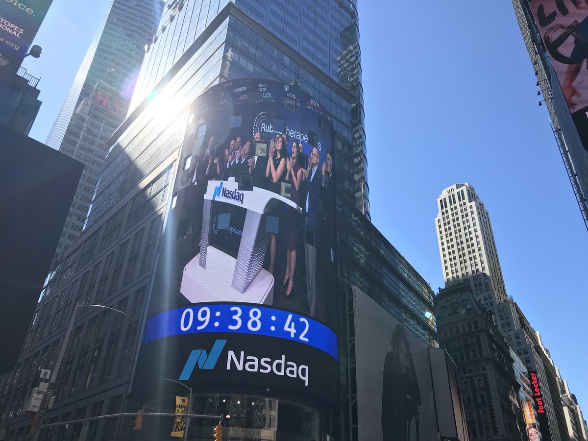 NasdaqExchange's tweet photo. ✨Witnessing a #TimesSquareTakeover with @rubius_tx! #RubiusIPO https://t.co/FpnS1sfD55