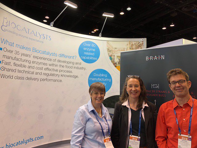 BRAINbiotech's tweet photo. Snapshot from the last day of #IFT2018 with colleagues from @BRAINbiotech and @Biocats presenting the Groups unique #enzymes discovery capabilities and much more. Get in touch if you missed visiting our booth. https://t.co/5SsOVvcsmO