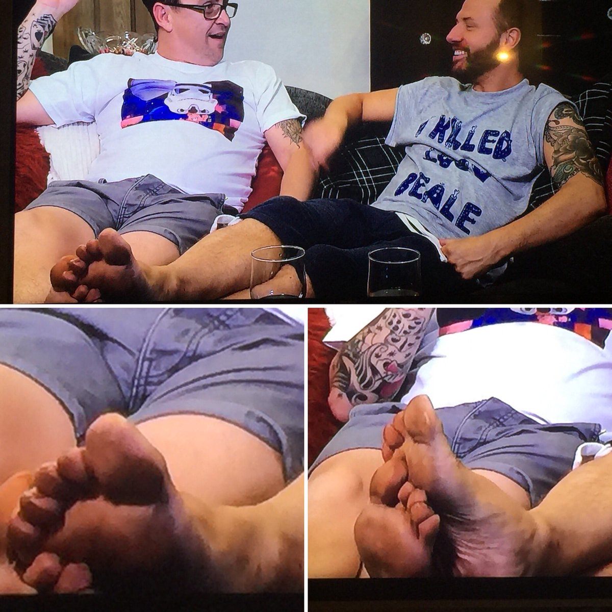 leake77's tweet photo. Watching @C4Gogglebox but got distracted by dirty feet ha 👣👣eeekkkk https://t.co/QF1oIpNeSV