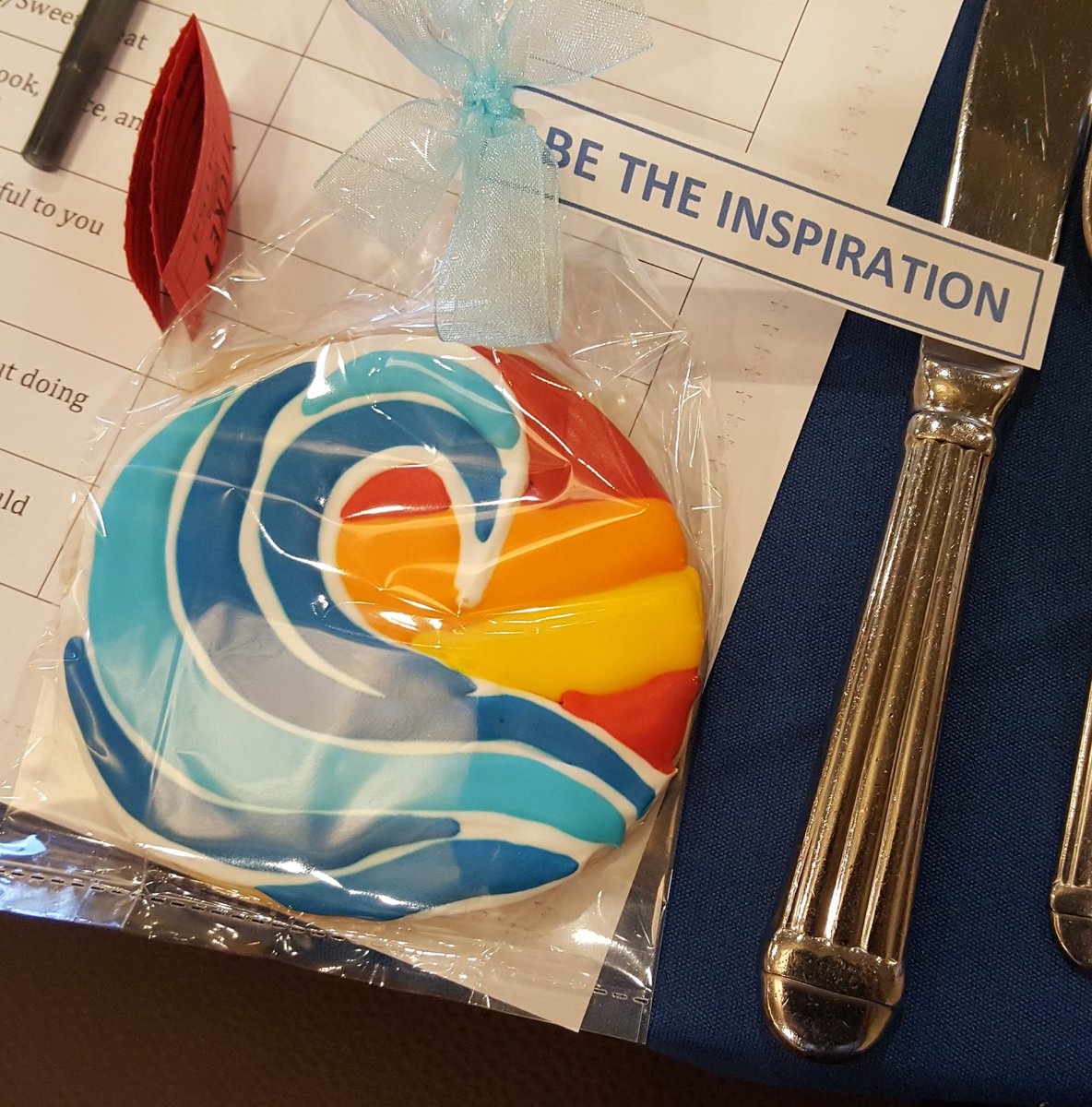 How cool is this cookie specially made with the Rotary theme...great way to start the year Presidents Chris and Rochelle!