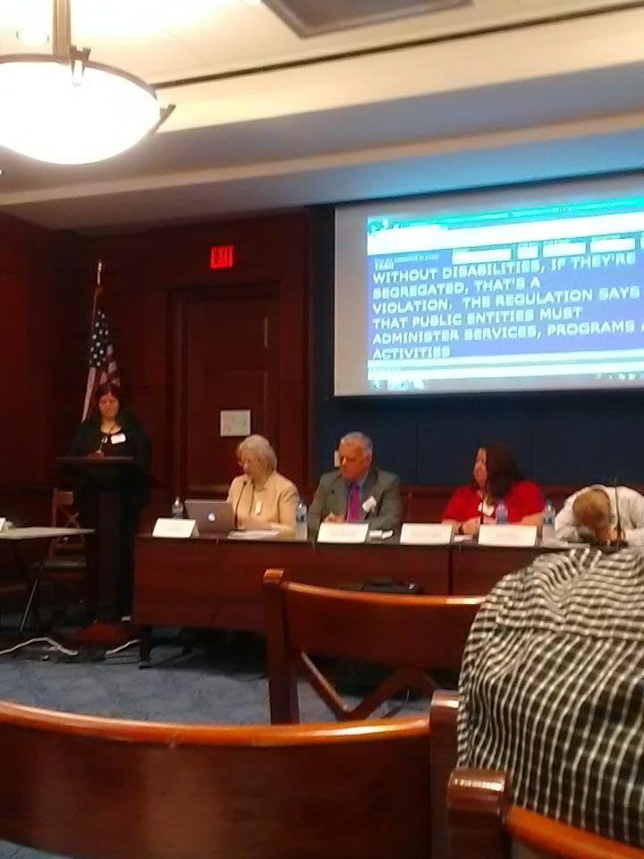 autselfadvocacy's tweet image. &quot;#Olmstead states that no qualified disabled person [shall be discriminated against in public programs and services].&quot; - Judy Gran