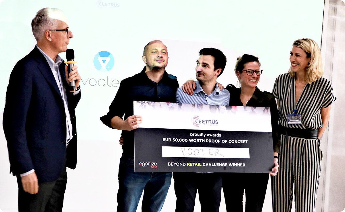 Vooter primée parmi +250 startups au Challenge #BeyondRetail de <a href="/CEETRUS_Corp/">CEETRUS Properties</a> pour réinventer l’expérience #client ! 
👉bit.ly/2LxUlOq
#incubessca #startup #pitch <a href="/agorize/">Agorize</a> <a href="/XNodeAccelerate/">XNode 创极无限</a> <a href="/SO_digital/">So Digital</a> <a href="/Ville_BoulogneB/">Ville de Boulogne-Billancourt</a> <a href="/ESSCA_Ecole/">ESSCA</a> #phygital #participation #retail