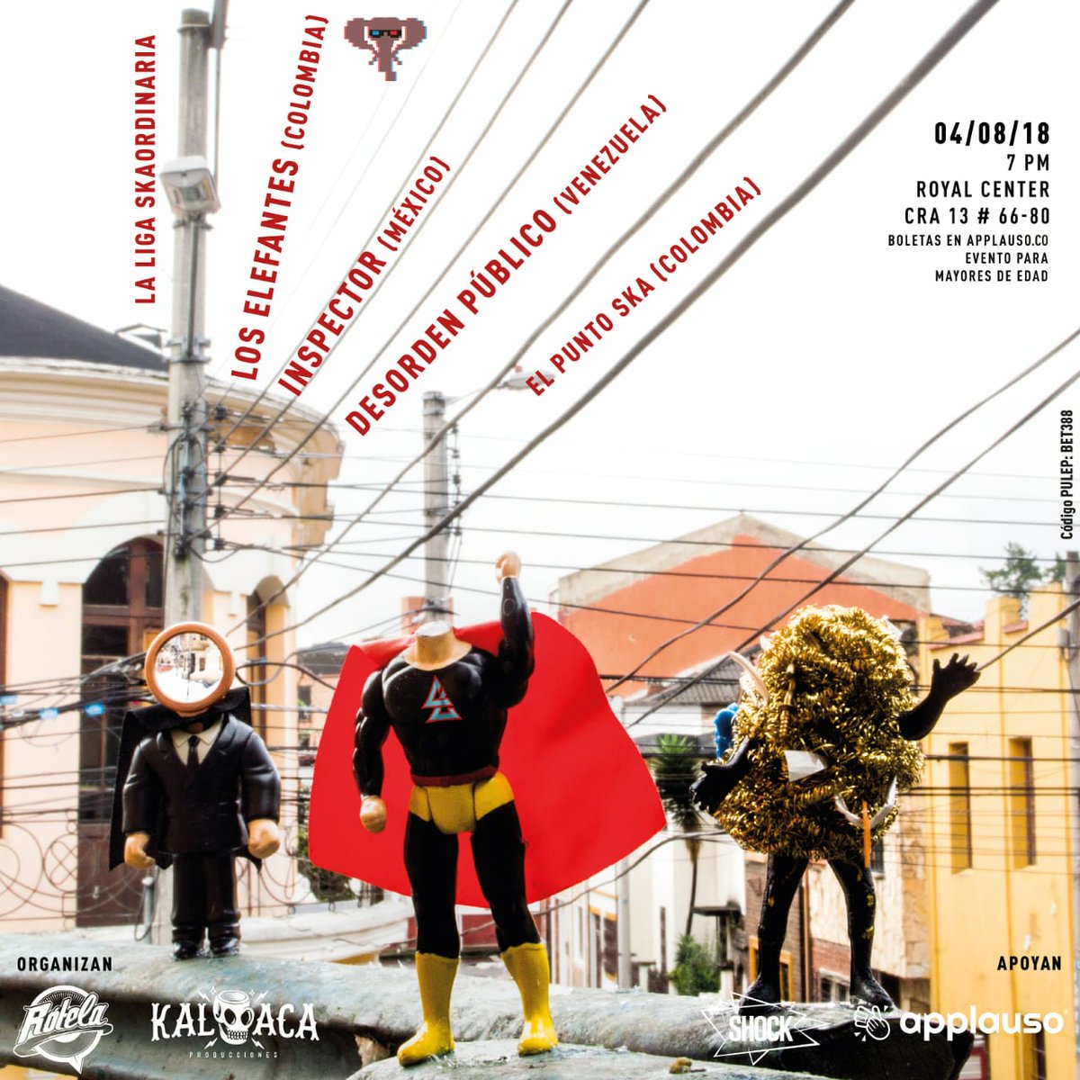 🏁¡CARTEL COMPLETO!🏁 
#LaLigaSkaordinaria da la bienvenida a la Banda Bogotána EL PUNTO SKA💥Nos vemos el Próximo 4 Agosto // Teatro Royal Center// Boletas en Applauso.co // 💥 <a href="/ElPuntoSka/">El Punto Ska</a> <a href="/LosElefantes/">Los Elefantes Ska</a> <a href="/inspector_ska/">Inspector</a> <a href="/desordenpublico/">Desorden Público</a>