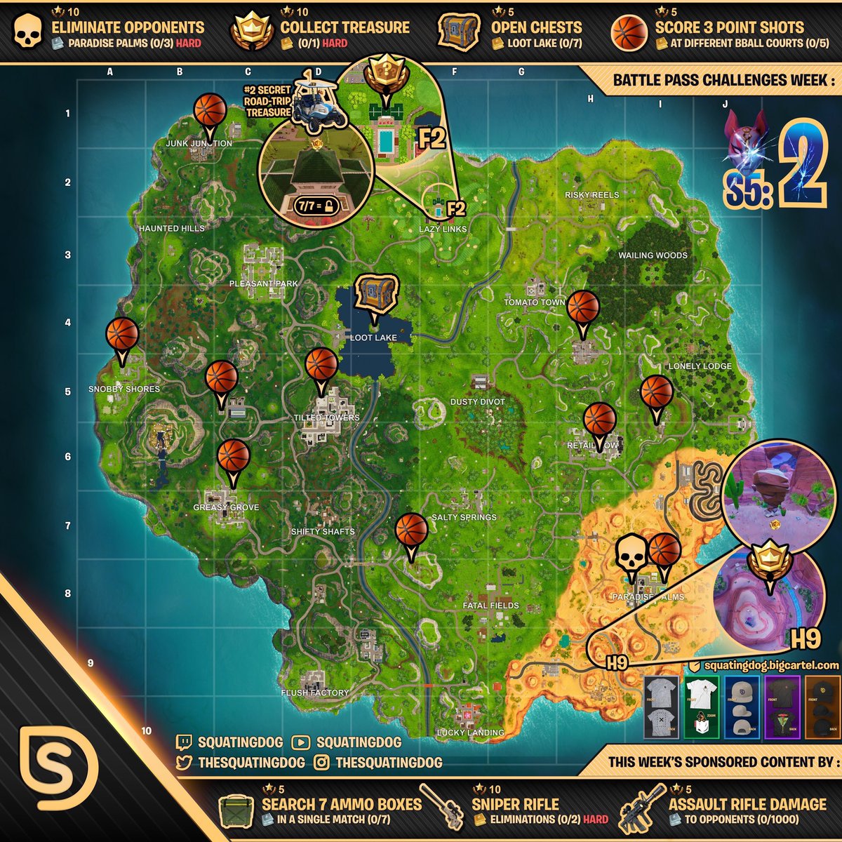 Fortnite Tracker on Twitter: quot;Fortnite Season 5, Week 2 Cheat Sheet! Image by: @thesquatingdog…