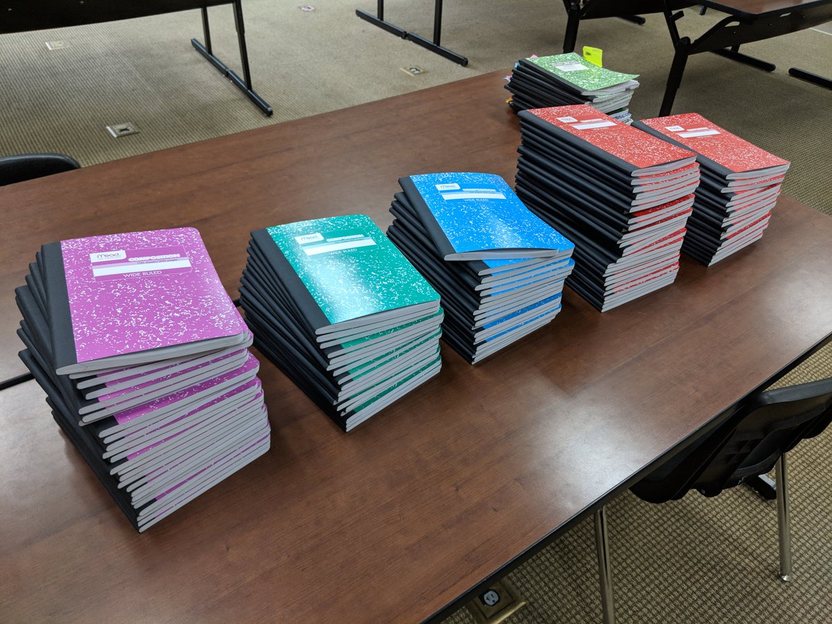 mepesek's tweet image. When I see these notebooks and think about what they will mean to some of my students after our year of writing together, I&apos;m not gonna lie: I get goosebumps. How lucky am I that I get to do what I do? The luckiest! #mrspesekteaches #writebesidethem