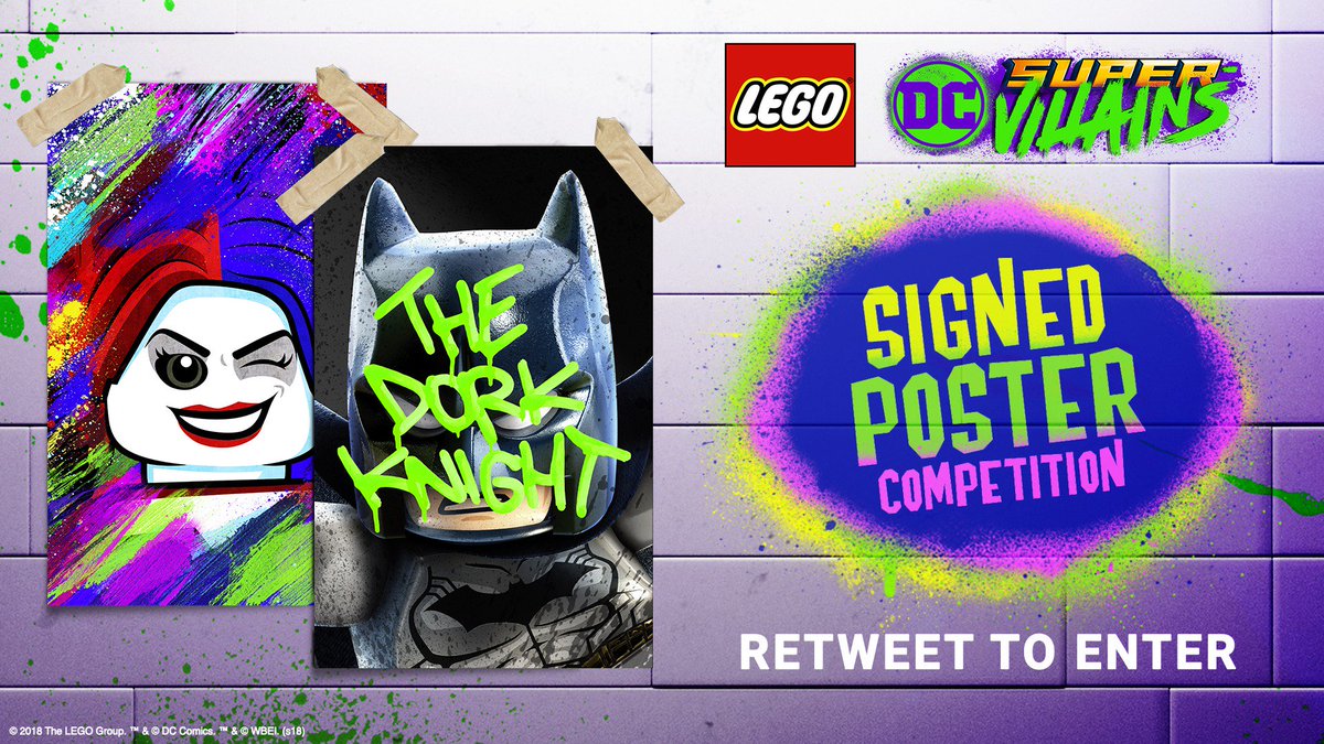 LEGODCGame's tweet photo. RT for a chance to win an official signed LEGO DC Super-Villains poster by @RealKevinConroy (Batman) and @tarastrong (Harley Quinn.) #LEGODCGame @Comic_Con @DCComics #SDCC
Rules: https://t.co/NIlWH8jTgh https://t.co/UroJk7S3pu