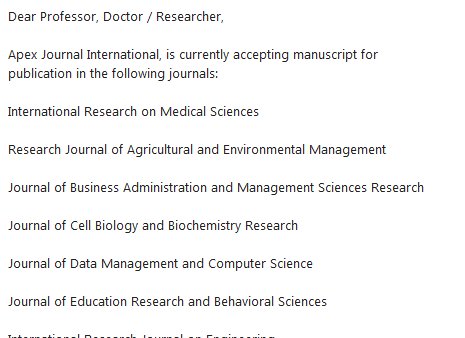 KlausRiede's tweet image. bekomme dauern solche #Fakejournal Publikationseinladungen apexjournal.org/Auth_instr.htm sind nicht schwer zu erkennnen, aber gehören #VERBOTEN