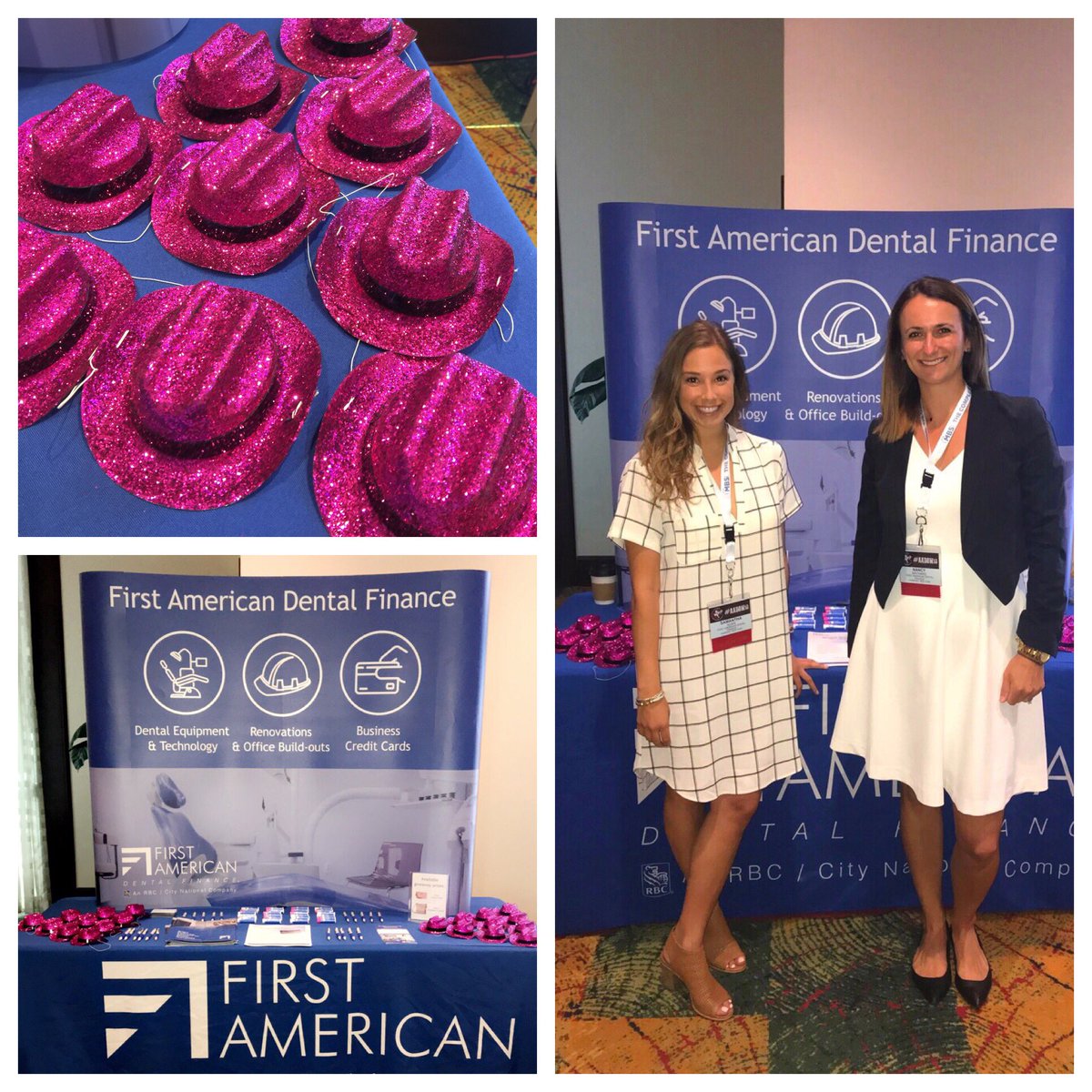 nancydmaynard's tweet photo. All setup @AADOMRocks #SanAntonio #AADOM18 #practicemanagement #tinyhats @DentalFinancing https://t.co/CKvXwlX1BI