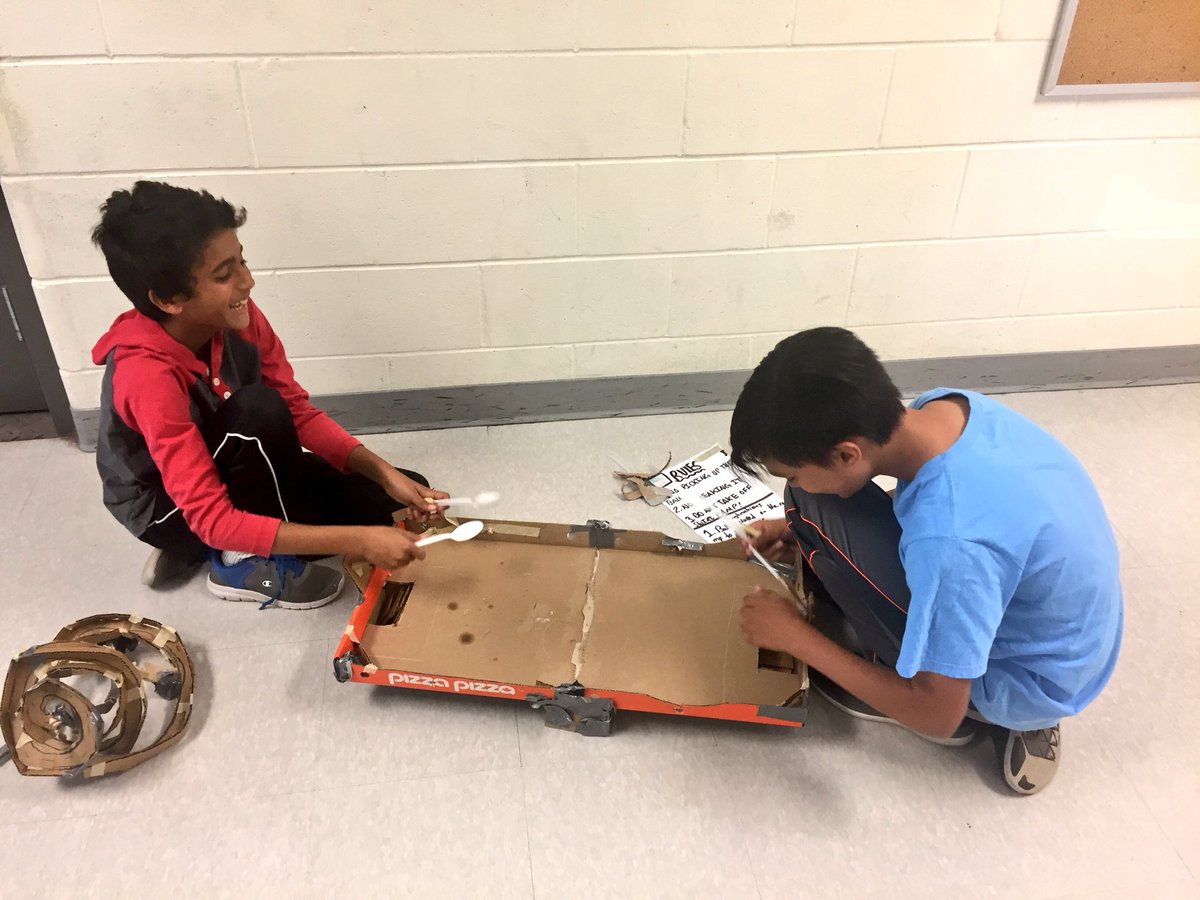 ms_emilyhorner's tweet photo. Explosion of creativity here at math camp! STEM challenge - Design & build an arcade game @jeffbelford73 @MsKMarshall #summermathcamp https://t.co/Hsg1HLJdXD