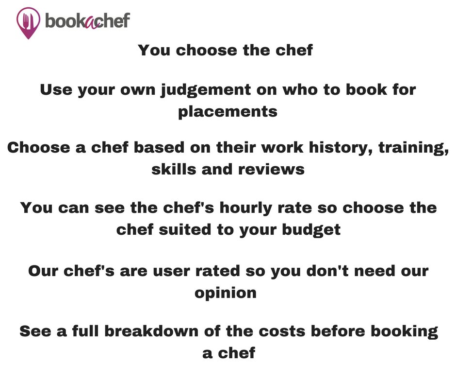 _Bookachef's tweet image. #Bookachef is the first totally transparent #reliefchef booking service, born through the frustrations with the historical issues when engaging with #agencies to #recruit #temporary or relief chefs. Our mission is to eliminate the mismanagement and give full transparency.