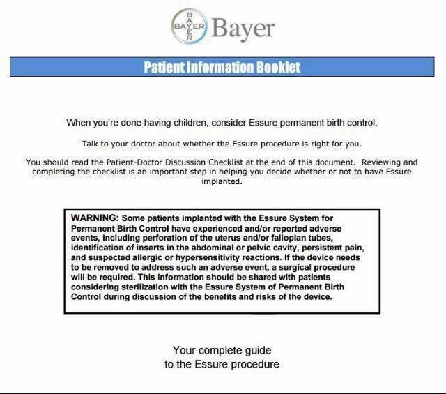 PixieWarrior22's tweet photo. @PremierWomensHC Are you informing your patients of the mandated FDA Black Box Warning for #Essure? Horrible device! #vasectomy or bilateral salpingectomy over #EHell! #EssureProblems https://t.co/iGRA3W5VX6
