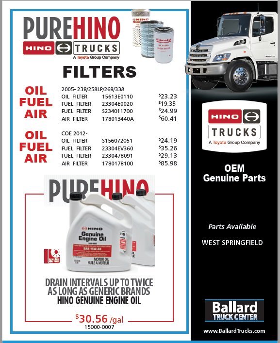 BallardTrucks's tweet photo. #parts #specials #ballardtruckcenter #hino #straighttruck #dumptruck #vanbody #refrigeration #thermoking #filter #air #oil #oilfilters #partsale #truckcenter #commercial #truckdealer https://t.co/ijFbtXx6NZ