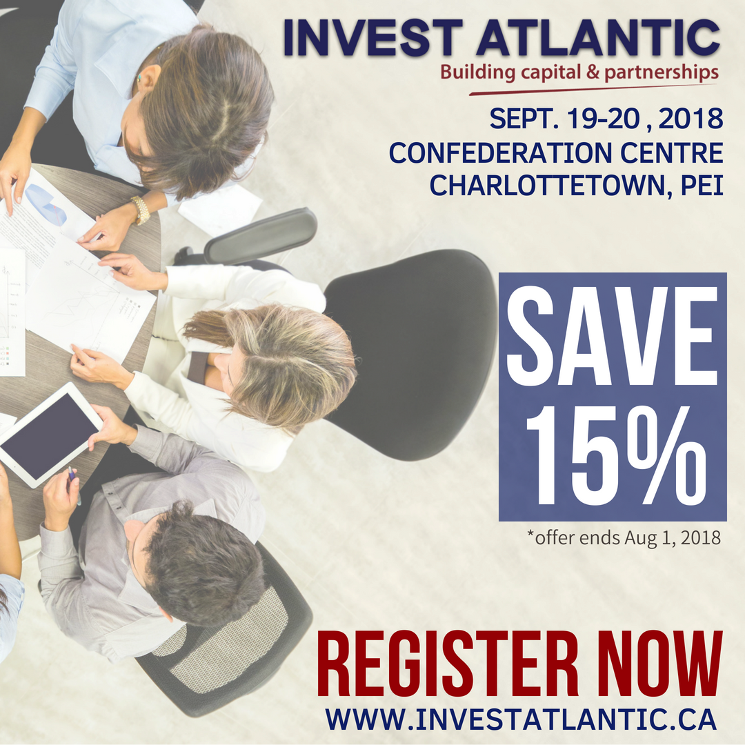 Invest_Atlantic's tweet photo. Save 15% off on a 2-day pass to Invest Atlantic, in Charlottetown PEI!
#ia2018
#investatl18
#investor
#AtlanticCanada
#entrevestor
#Halifax
#Fredericton
#StJohns
#Charlottetown
#NovaScotia
#Newfoundland
#NewBrunswick
#PEI
#business
#startup
#startupEast
#entrepreneur
#investors https://t.co/2R64imBd0o