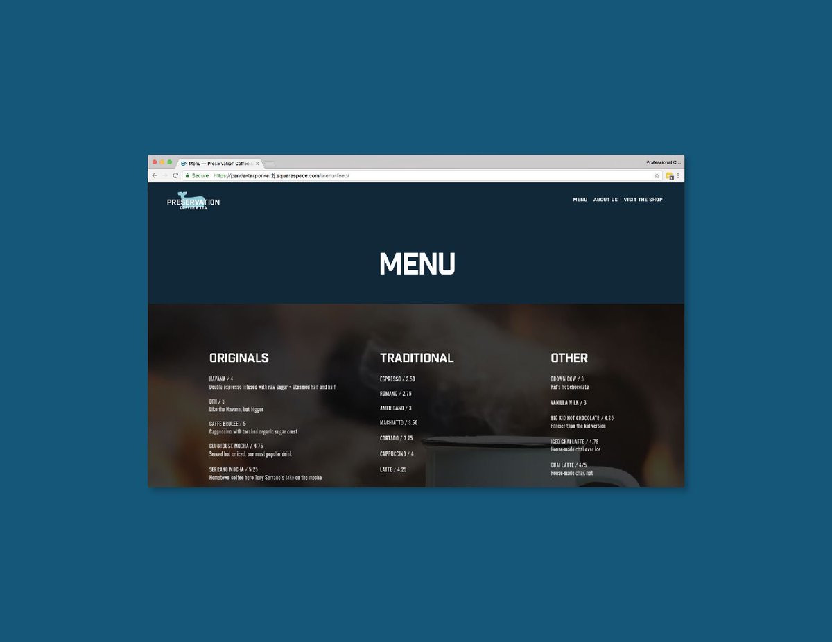 From the forthcoming <a href="/prescoffeetea/">Preservation Coffee</a> site.

#coffeebranding #specialtycoffee #graphicdesign #freelance #onbrand #branding #brandidentity #webdesign #cflatdesign