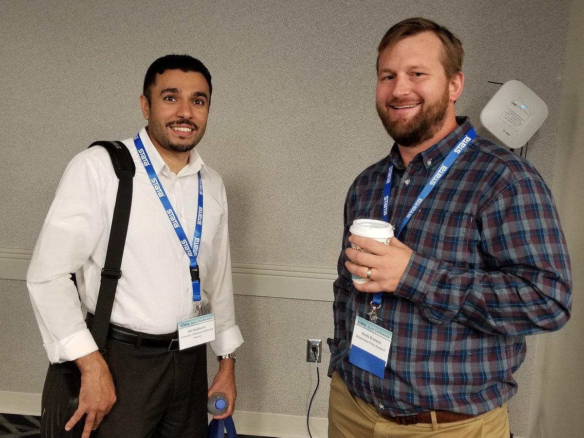 Stata's tweet photo. The mid-morning break is a great time to network and talk Stata! #Stata2018 https://t.co/5KdfyjzlqF
