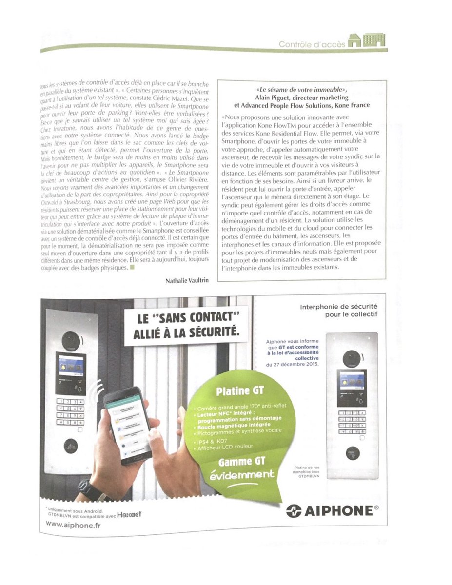 Welcomr_fr's tweet photo. Le smartphone comme badge d'accès : un contrôle d'accès dématérialisé et résolument tourné vers l'avenir !
Welcomr est mis à l'honneur dans le dernier numéro du magazine Copropriété &amp; Travail paru en juin dernier
Retrouvez-nous dans la rubrique "Contrôle d'accès" 😉 https://t.co/g0uSTiqrrI