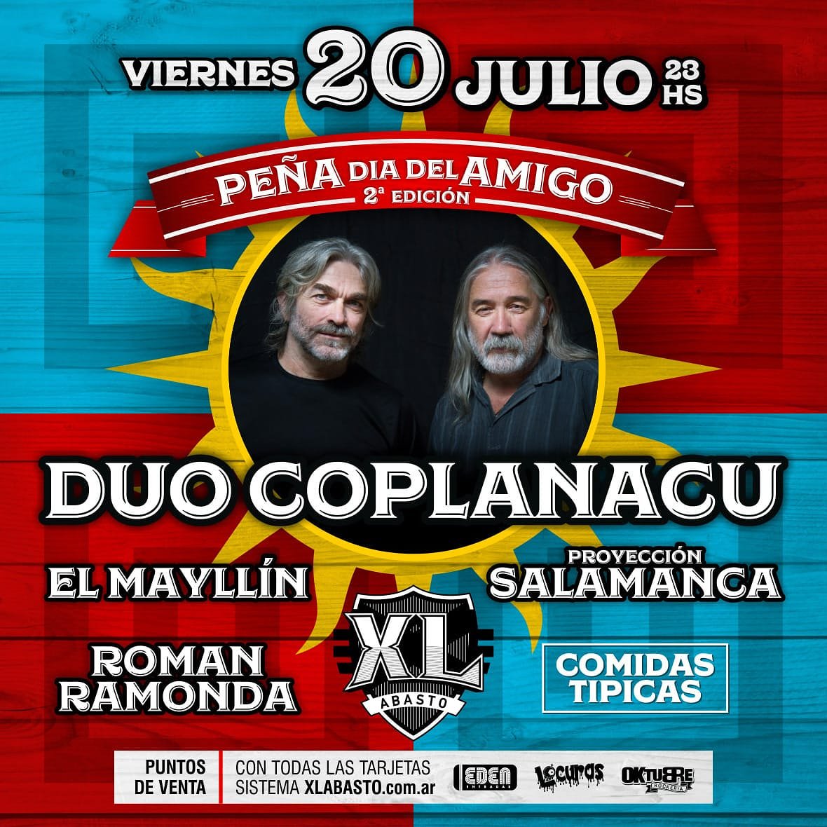 GANÁ ENTRADAS PARA LA PEÑA DÍA DEL AMIGO 🎉 Junto al <a href="/DuoCoplanacu/">Dúo Coplanacu</a>

Seguinos, RT la publicación y dejamos tus tres últimas cifras de DNI y ya estás participando