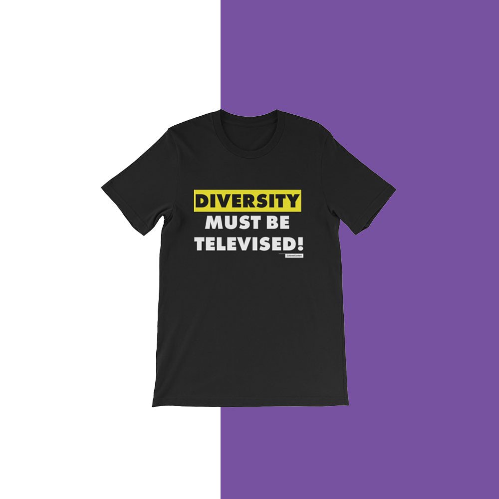 coloredcontent's tweet image. We are finally releasing our Diversatees t-shirts. We believe #Diversity Must Be Televised. Cop our new tee if you believe it too! coloredcontentmerch.bigcartel.com/product/divers…
