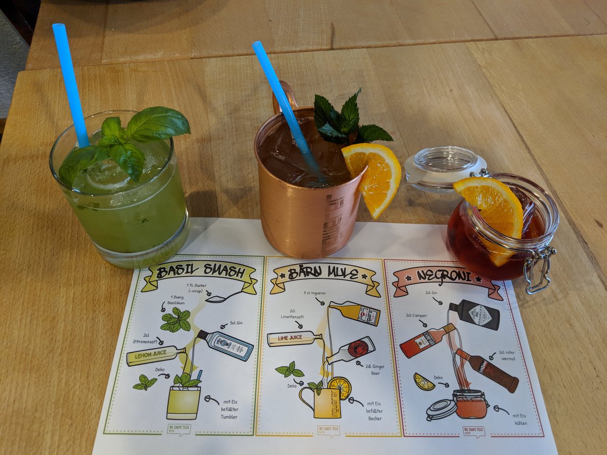 WeShapeTech's tweet photo. Ready für den «Mixology» Event in Bern. #weshapetech #mixology #bernmule #basilsmash #negroni #ingwerer https://t.co/QDGiVPgo50