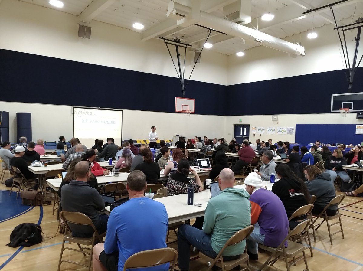 robappel's tweet photo. Day 2 #SUHSDtechprep 325 teachers signed up! @ScavoPaul great opening to the days workshops. https://t.co/QZrBXZRKCB