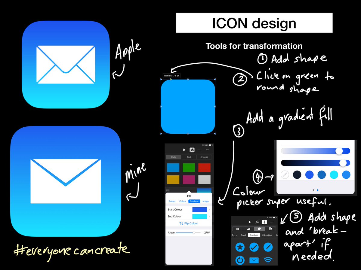PaulHamilton8's tweet image. Every year we do some UI and App icon design in the primary school. I think #keynote could be an option. Here is a mail type icon I made and how to do it. I think it looks pretty good? Hope you can use. Have a go. #EveryoneCanCeate #ADE2018 @AppleEDU @welshofer @ACARAeduau