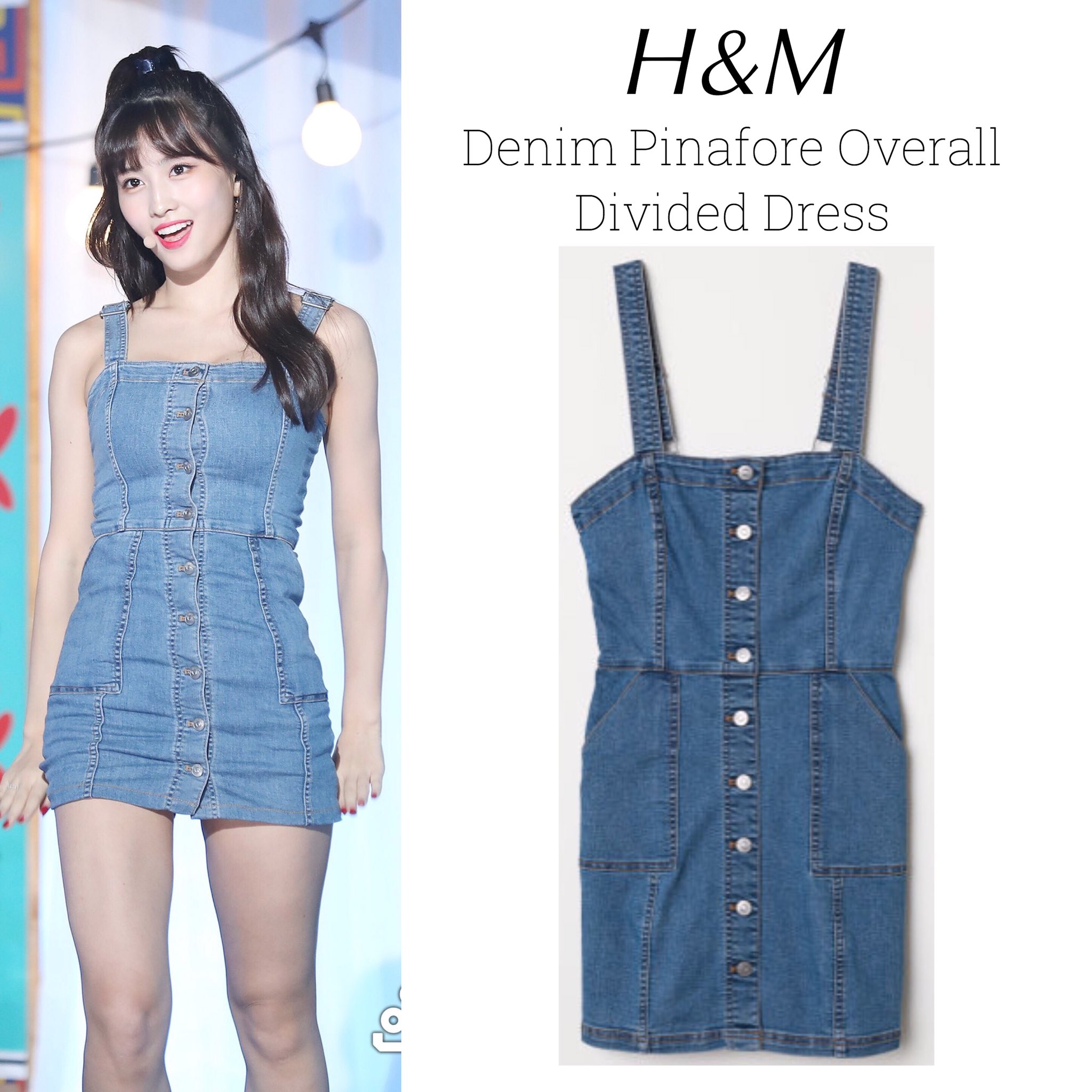 h&m denim pinafore dress