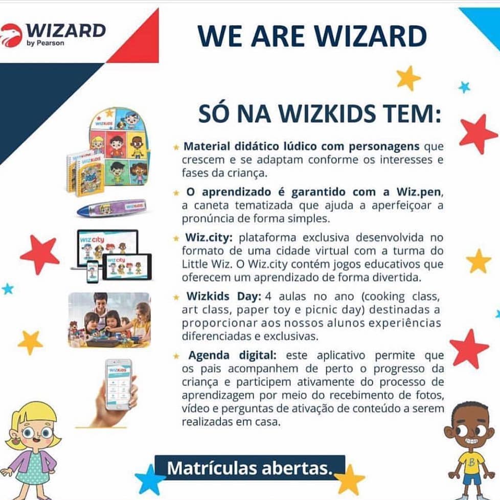 WizardPirapora's tweet photo. Na Wikds todo o material tem a função de promover a verbalização do que foi aprendido, dar sentido à ação, reforçar a motivação e possibilitar a criação de novas ações, e tudo isso através da ludicidade e diversão. Conheça nossos diferenciais e matricule seu filho. 😍😉 https://t.co/cdUwbdjvDw