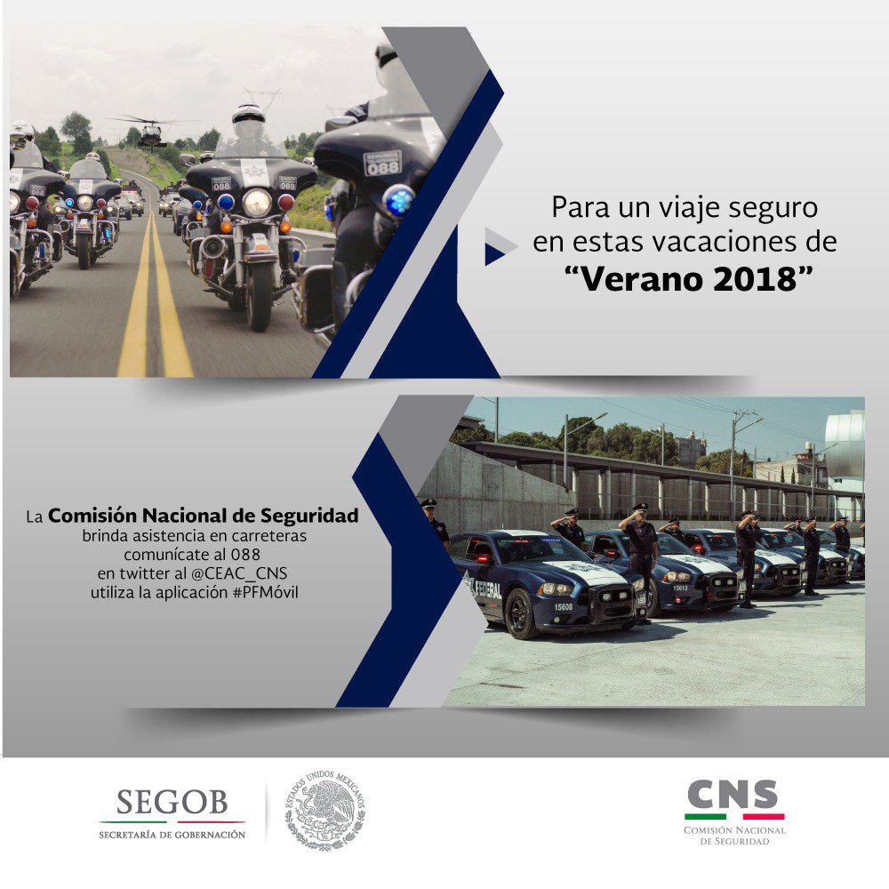 SEGOB_mx's tweet photo. #Entérate #CNS a través de @PoliciaFedMx sumó sus capacidades al operativo #Verano2018 con la campaña #ConductorConEstrella para un viaje seguro https://t.co/eMUXZAGqxu
