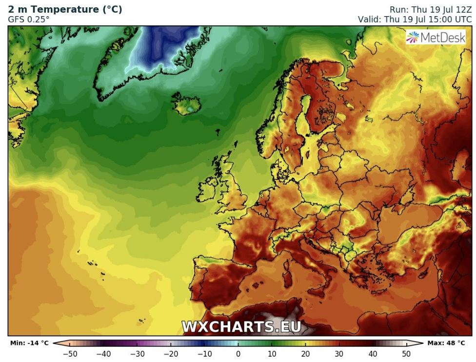 wanstead_meteo's tweet image. Not often we look to the Arctic Circle for heat - it's as hot there as southern Spain today.