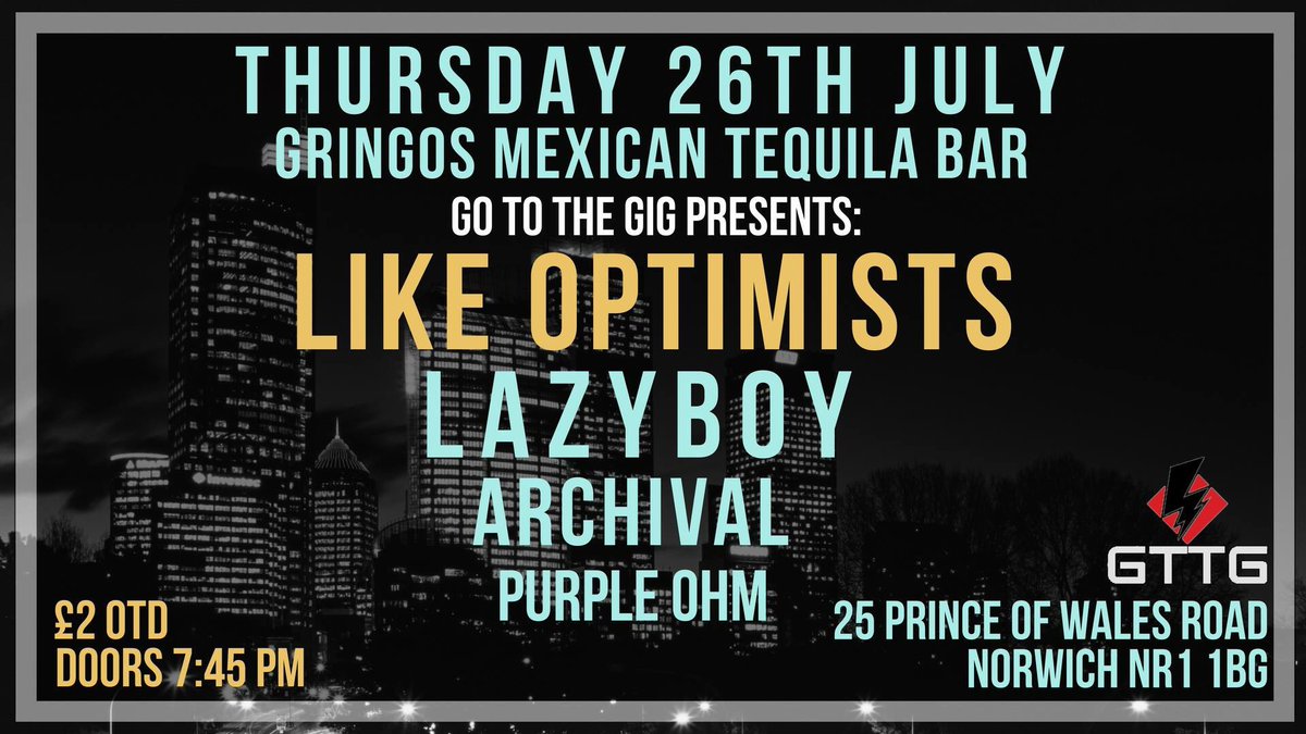 1 WEEK!! Come down for an affordable night of local bands!!