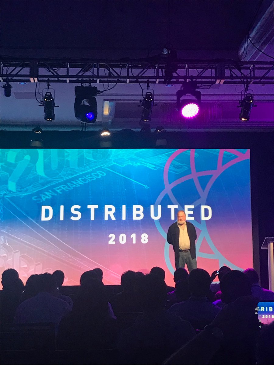 AliciaMBrandon's tweet image. The “father of cryptocurrency” David Chaum just hit the main stage at #Distributed2018! What a treat! #DavidChaum #Crypto