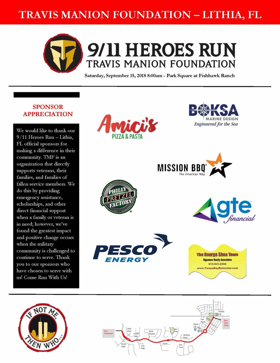 Thank you to our official sponsors for making a different and choosing to serve with us! Community can make a difference!!

Come Run With Us!

Register today!
travismanion.org/community-enga…

#IfNotMeThenWho

<a href="/TMFoundation/">Travis Manion Foundation</a>