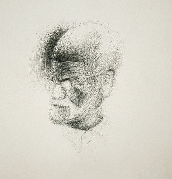 FreudMusLondon's tweet image. 80 years ago today, the surrealist, Salvador #Dali visited Freud in London. He produced this sketch of Freud from their meeting, declaring &quot;Freud&apos;s cranium is a snail!&quot;