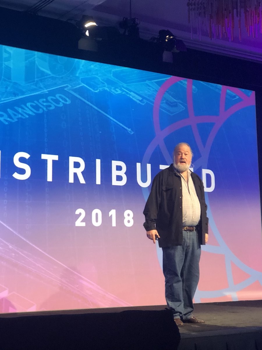 GoodStephV's tweet image. David Chaum “watch out for proof of greed” #distributed2018