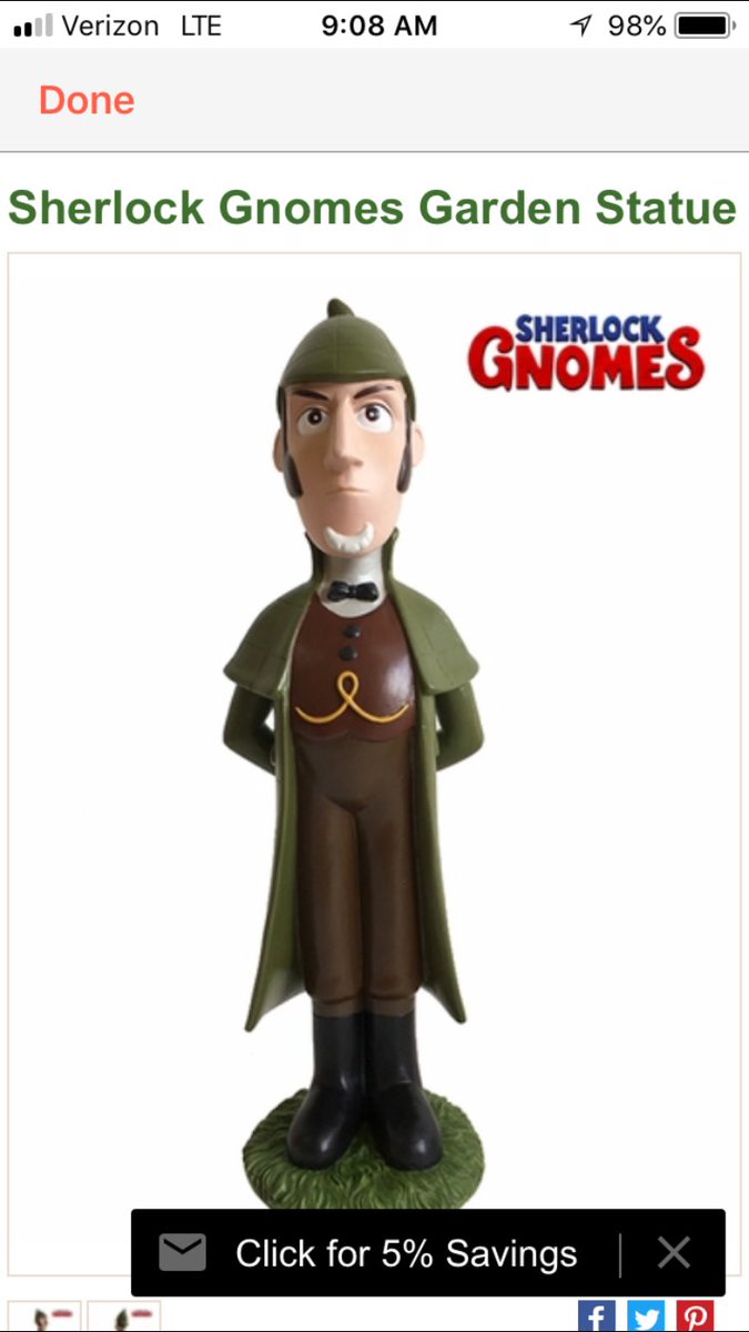 I found Sherlock Gnomes on GardenFun.com #ilovegardenfun #SherlockeDCC