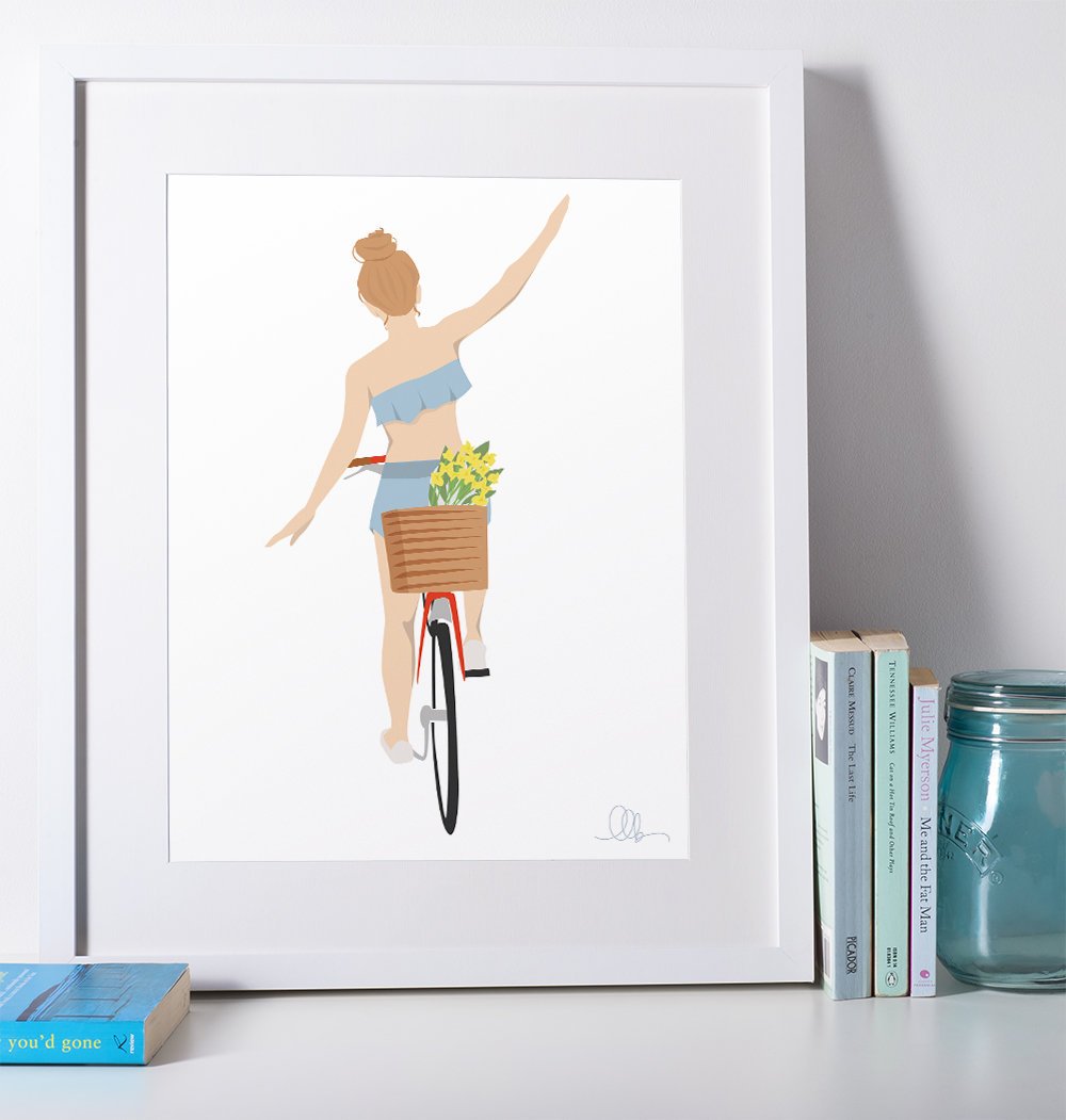 Excited to share the latest addition to my #etsy shop: Customizable Hair and Skin Tone Topknot and Crop Top Bicycle Girl (Illustration Print) etsy.me/2LacR2W #art #print #digital #illustration #design #gift #fashionillustration #fashionsketch #fashionprint