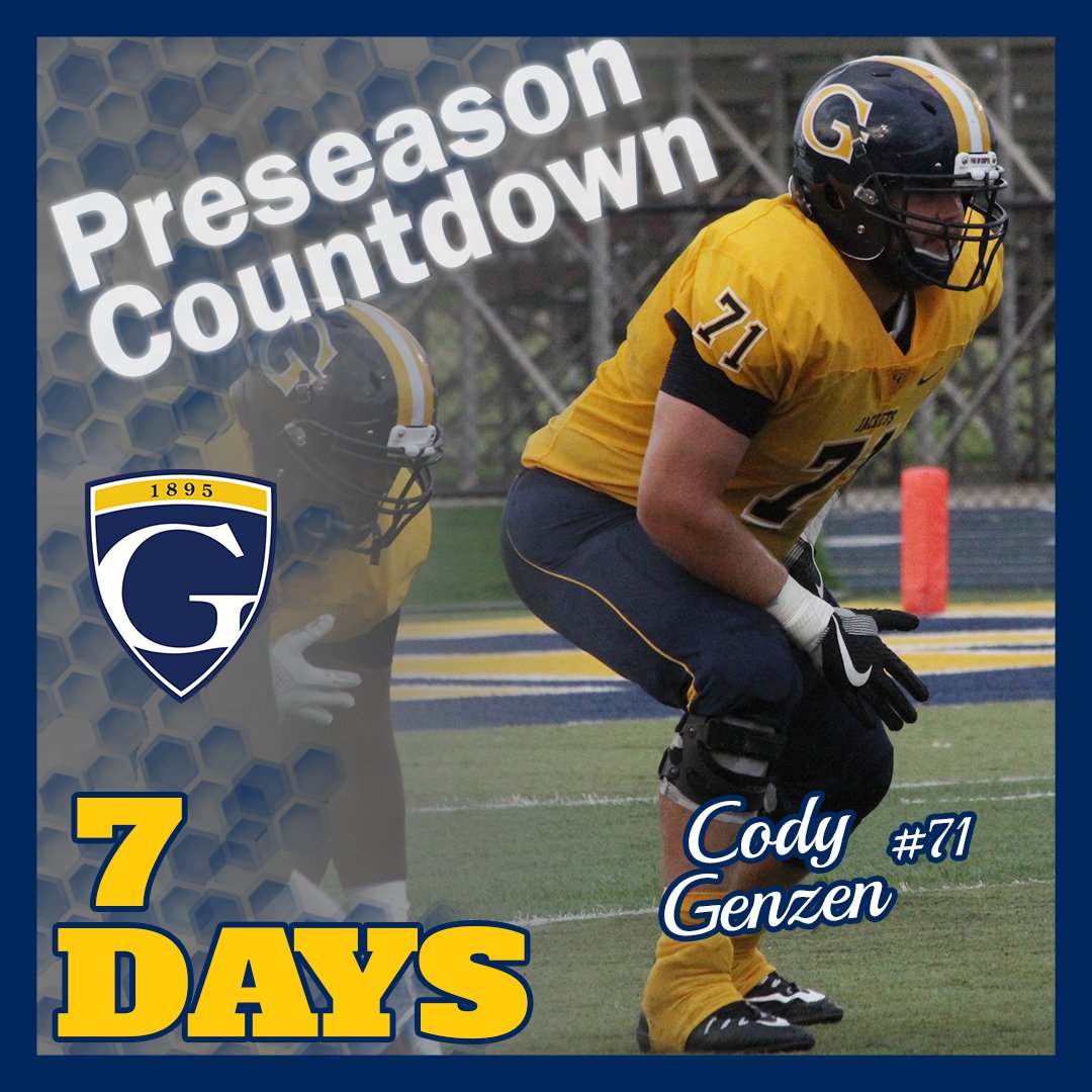 GracelandFB's tweet photo. ONLY 1 WEEK UNTIL WE ARE BACK! Senior Cody Genzen from Des Moines, IA is looking to finish out his career as a three-year started and multi-year all-conference recipient. #WeWill https://t.co/dbb3Ms3O2z