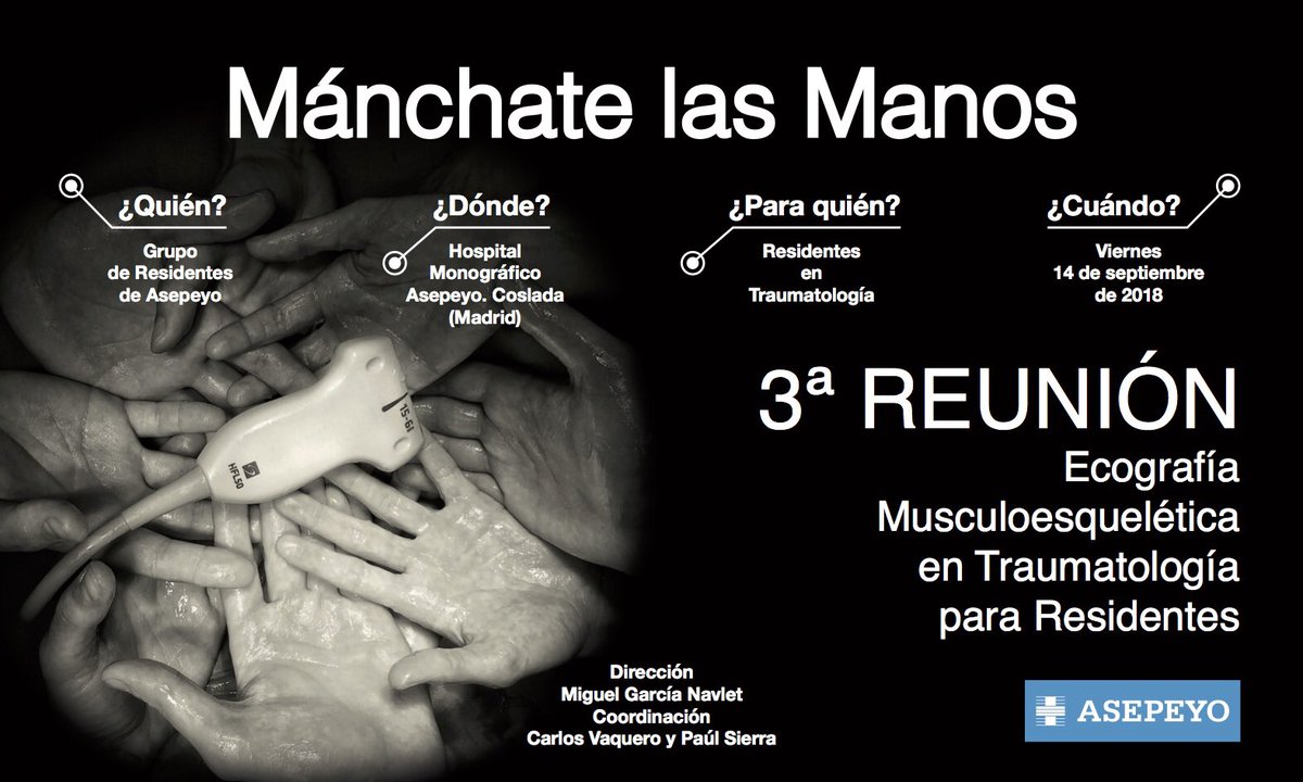 EcoCot2016's tweet photo. Anunciamos la tercera reunión de ecografía de residentes para residentes. Te esperamos el 14 de Septiembre #medicina #traumatologia #residentes https://t.co/BZn6mdKTc4