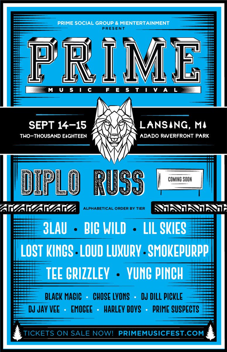 RT to WIN (2) Festival passes 

Prime Music Festival, Lansing! 

🔥Phase One Lineup Announcement🔥

Tickets: primesocial.com