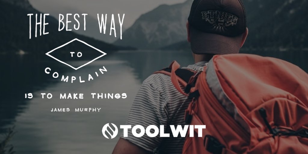 ToolWit's tweet photo. The best way to #complain is to #make things 

Kudos 👏🏼 to all the #SaaS #Product #Companies #Startups #founders #entreprenuers 

Who made things instead of just fuming at present reality. Your gift 🎁 to this world 🌎 is #Remarkable https://t.co/hefTnulABG